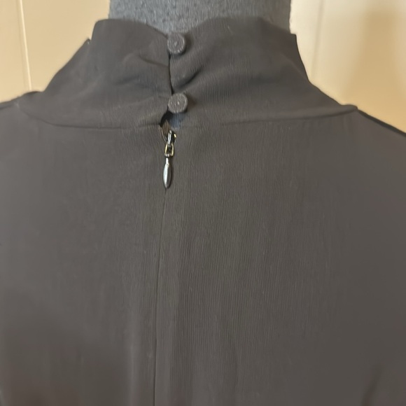 Talbots sheer black crepe lined pleated skirt lace & pintuck bodice midi. NWT. - Picture 7 of 9